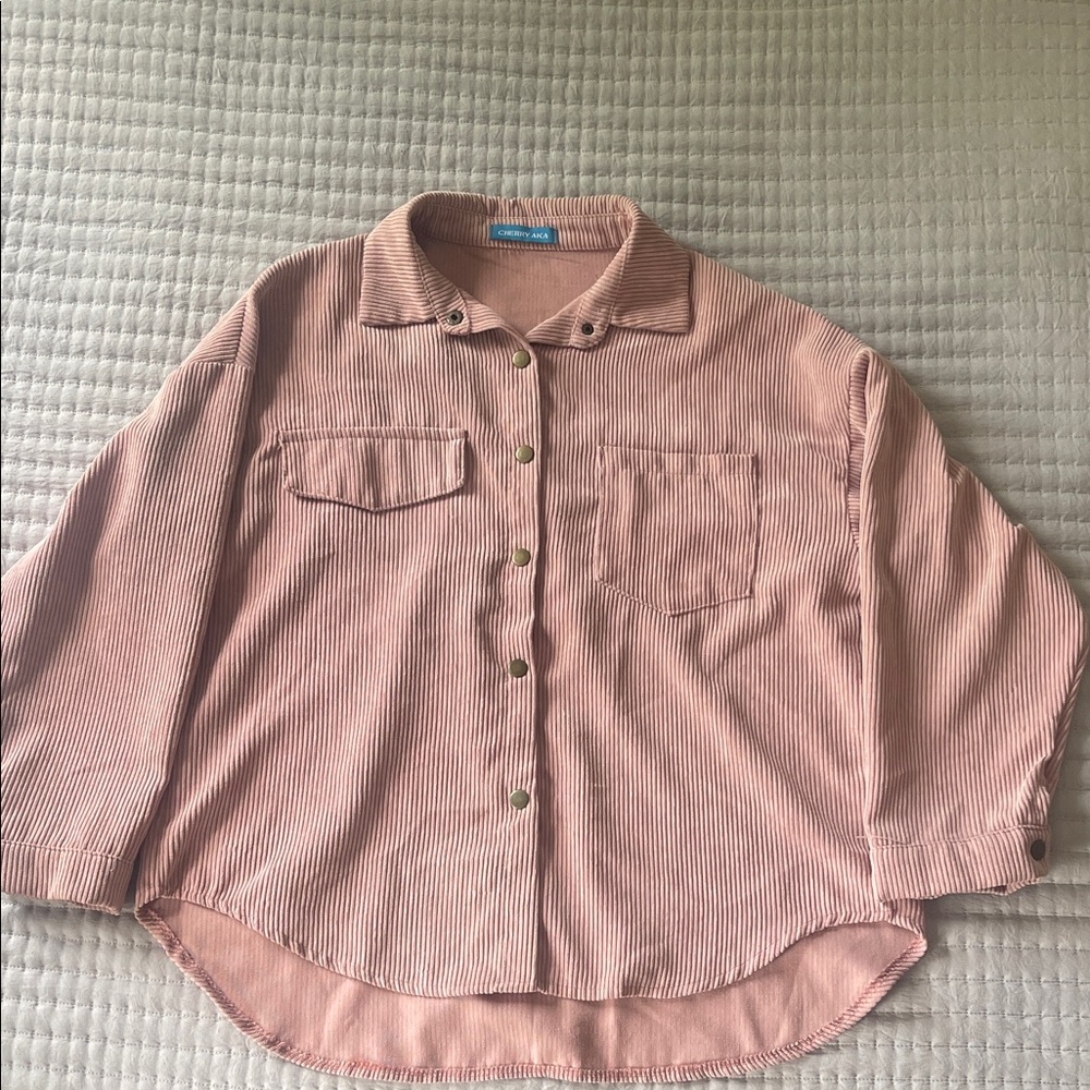 Women's Pink Corduroy Button Down